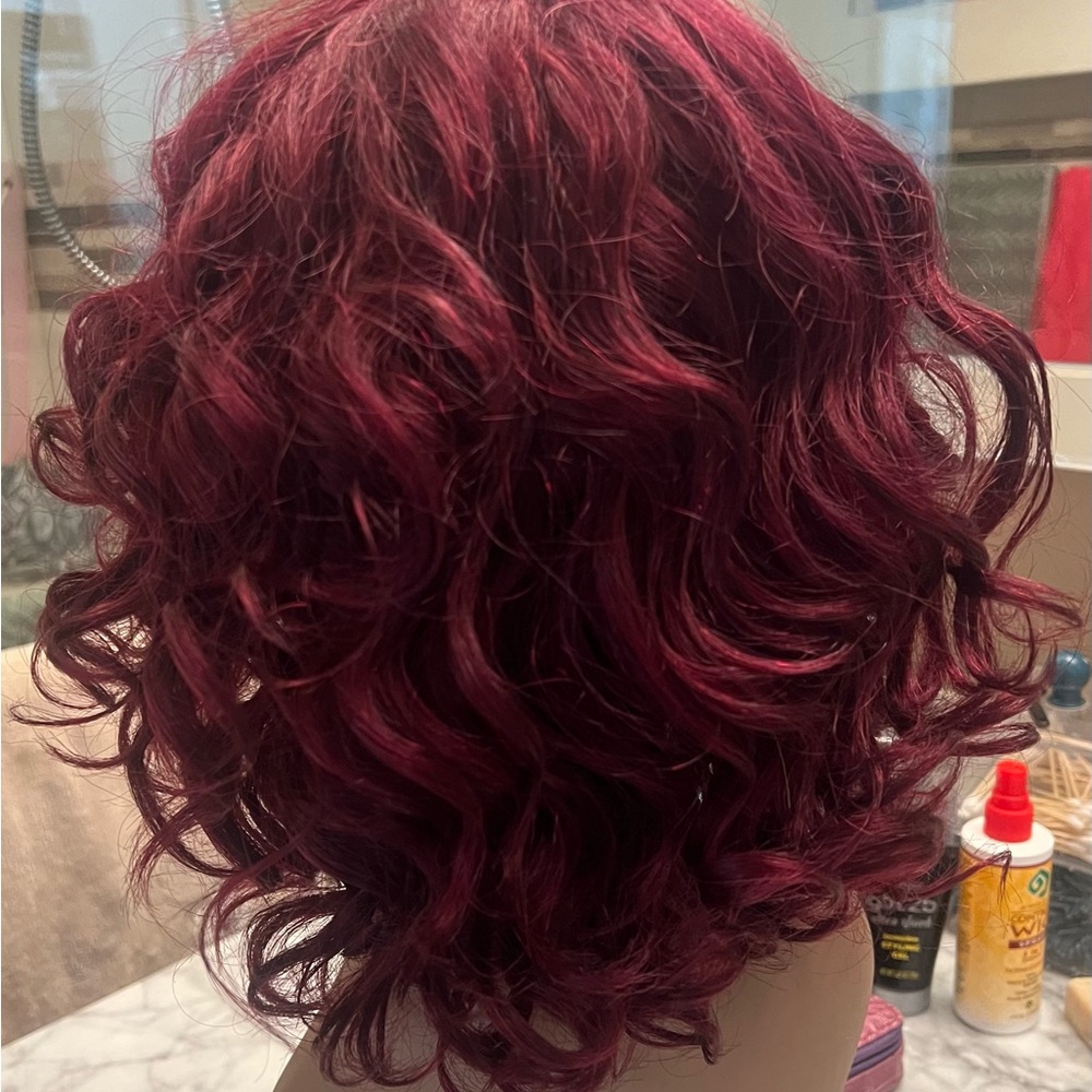 Vibrant Red Curly Wig